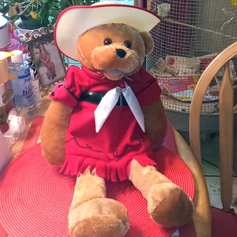 Adorable, Vintage, Singing,Cowgirl, Teddy Bear🐻🐻🐻🧸🧸🧸